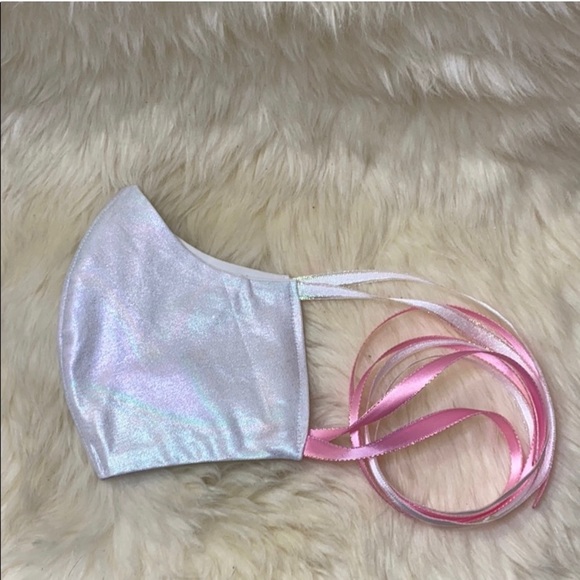 ❤️Womens Couture Rainbow Holograph Face Mask❤️ - Picture 1 of 6